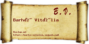 Barhó Vitália névjegykártya